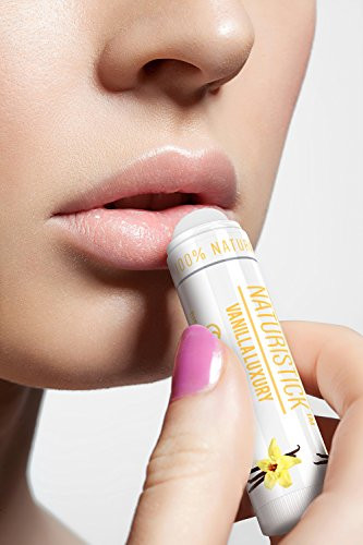 7-Pack Premium Beeswax Lip Balm by Naturistick | Chemical-Free, 100% Natural Chapstick for Dry, Chapped Lips | Made with Coconut Oil, Shea Butter, Al