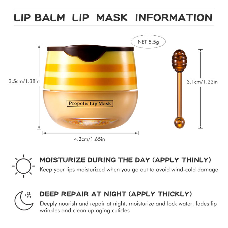 4 PCS Honey Lip Balm Pot, Strawberry & Honey Lip Mask, Reduces Lines, Hydrate & Moisturizing Skin Care, Prevention Dry Cracked Lips Repair Treatment