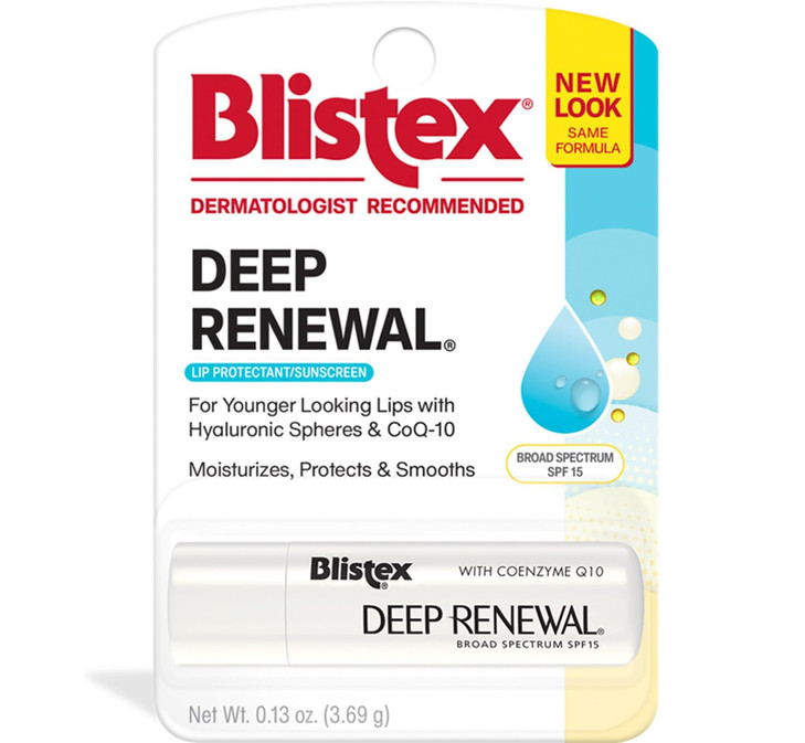 Blistex Deep Renewal Lip Protectant Sunscreen Balm, 0.13 Ounces (3.69g) (Pack of 4)