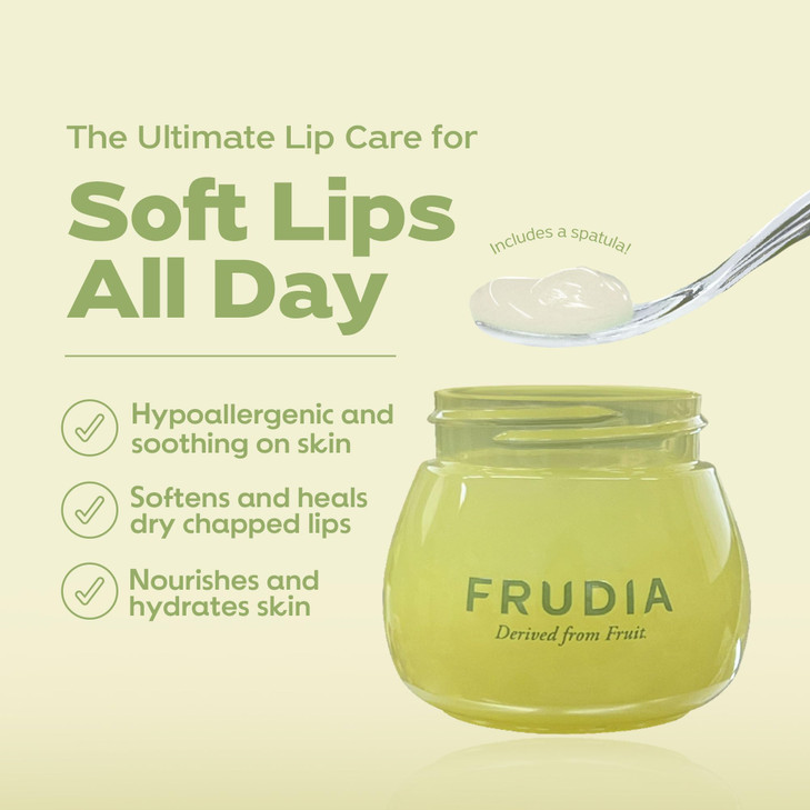 FRUDIA Avocado Cica Relief Vegan Lip Balm, Hydrating & Moisturizing Organic Korean Lip Balm made with Shea Butter & Centella Asiatica for Soft & Smoo