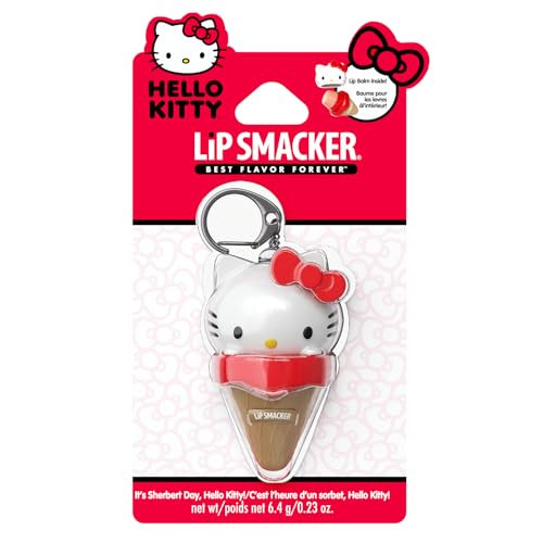 Lip Smacker Hello Kitty Lip Balm, Ice Cream Flavored Moisturizing, Smoothing Soft Shine, Hydrating & Protecting Fun Tasty Flavors, Cruelty-Free - Ice