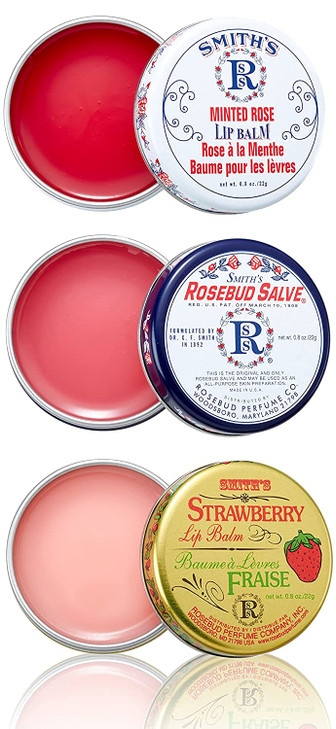 Rose bud Salve - Collectors Lavish Layers 3x Set & 3x Rosebud Trio Lip Balm - Original Salve, Minted Rose, Strawberry Lip Balm & Trio Lip Gloss Tubes