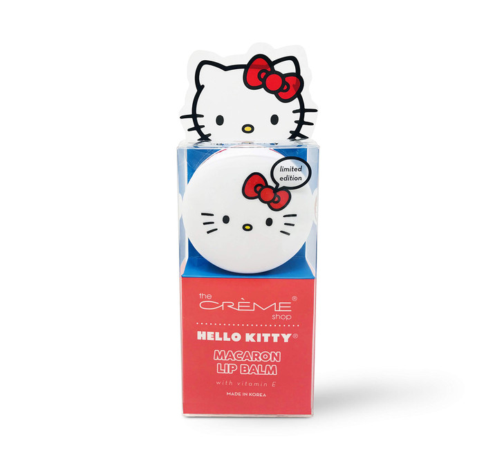 The Crème Shop x Hello Kitty Macaron Lip Balm, Korean Lip Balm with Shea Butter and Vitamin E - Mixed Berry