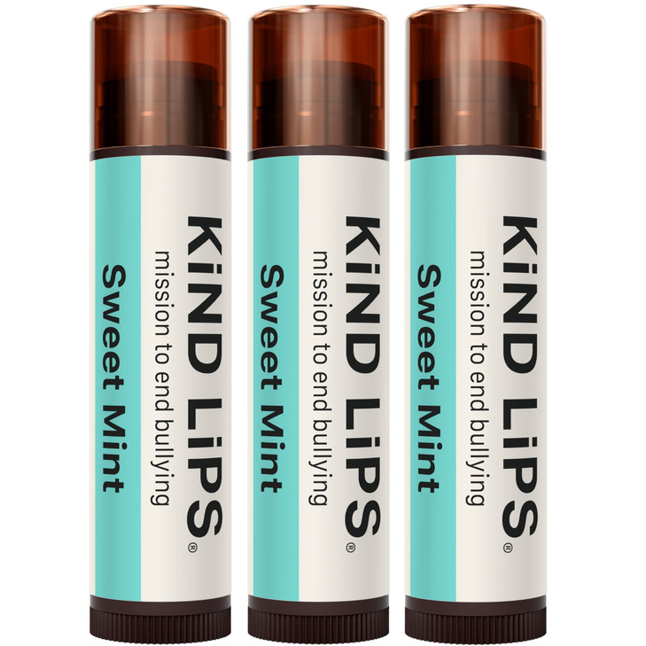 Kind Lips Organic Sweet Mint Lip Balm 3-Pack  Cooling, Refreshing Lip Care for Dry, Chapped Lips  100% Natural, Clean, Gluten-Free, Grain-Free  Ma