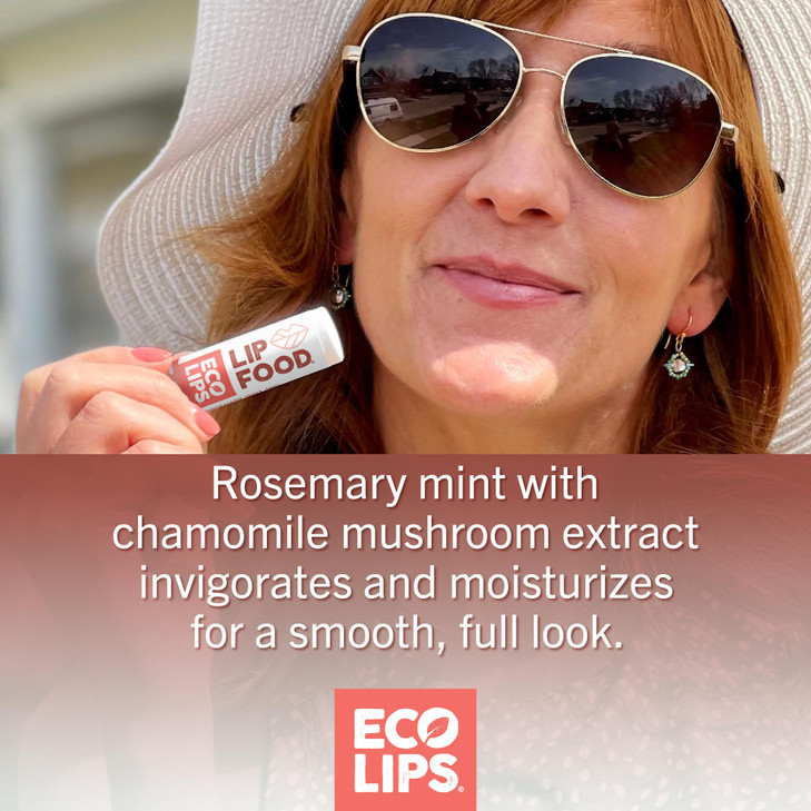 Eco Lips Lip Food - Organic Lip Balm (Plump), Rosemary Mint Flavor 3-pack