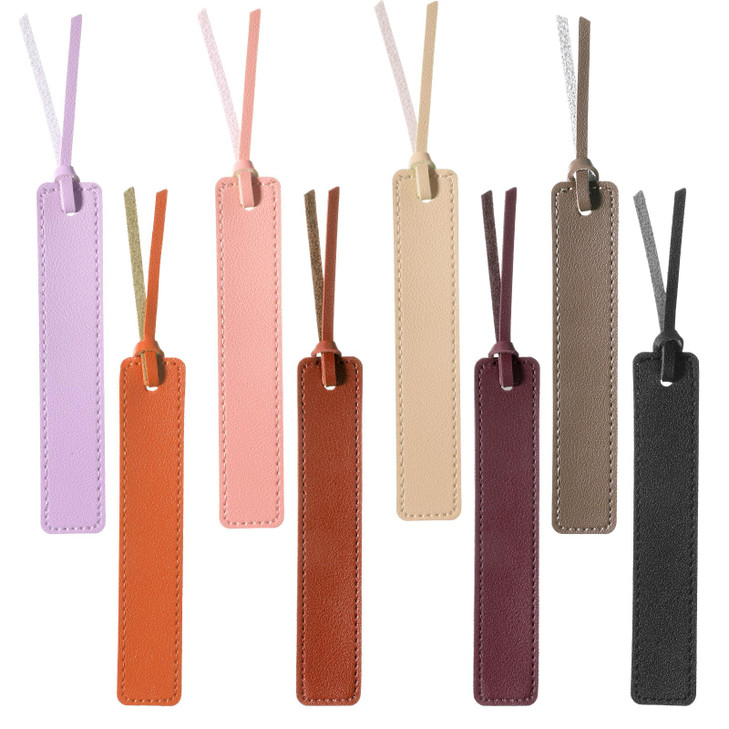 YBEATY 8 Pcs Leather Bookmark Classic Style Bookmark Thin Handmade Stitched Book Supplies Page Markers Reading Accessories for Man Women Office Book