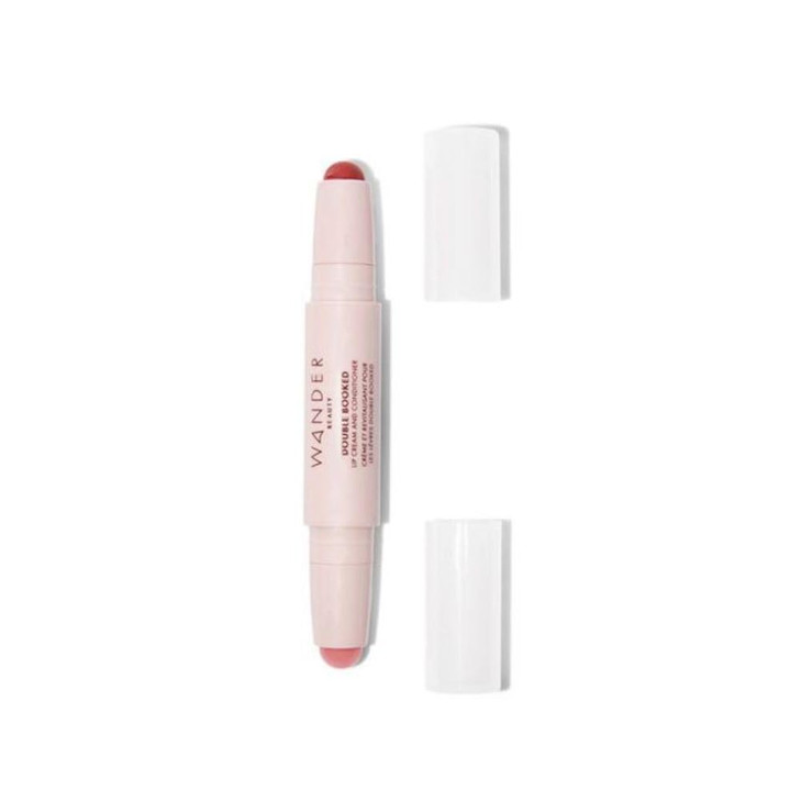 Wander Beauty Double Booked Lip Conditioner & Cream - Happy Hour/In The Clear - Dual-Sided Cream Lipstick With Vitamin E and Shea Butter - Glossy Tin