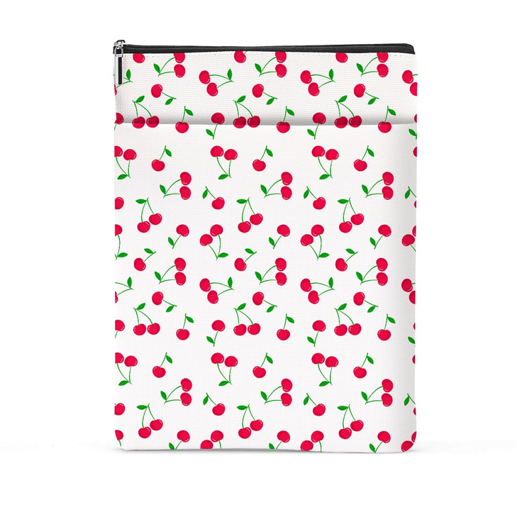 Cherries Decor Book Lovers Gifts Waterproof Book Sleeve Books Pouch Books Protector with Zipper and Front Pocket Bookish Gifts Cover Case for Women G