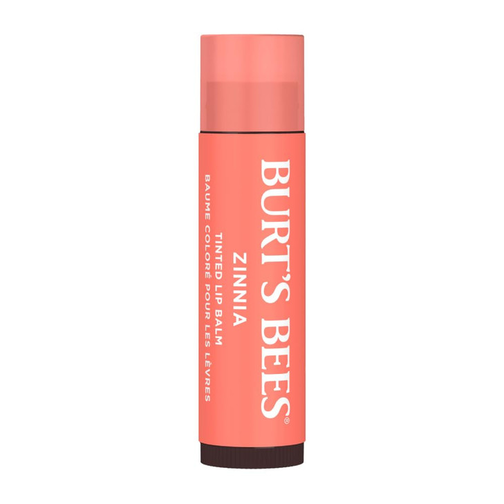 Burts Bees 100% Natural Origin Tinted Lip Balm, Zinnia with Shea Butter & Botanical Waxes - 1 Tube