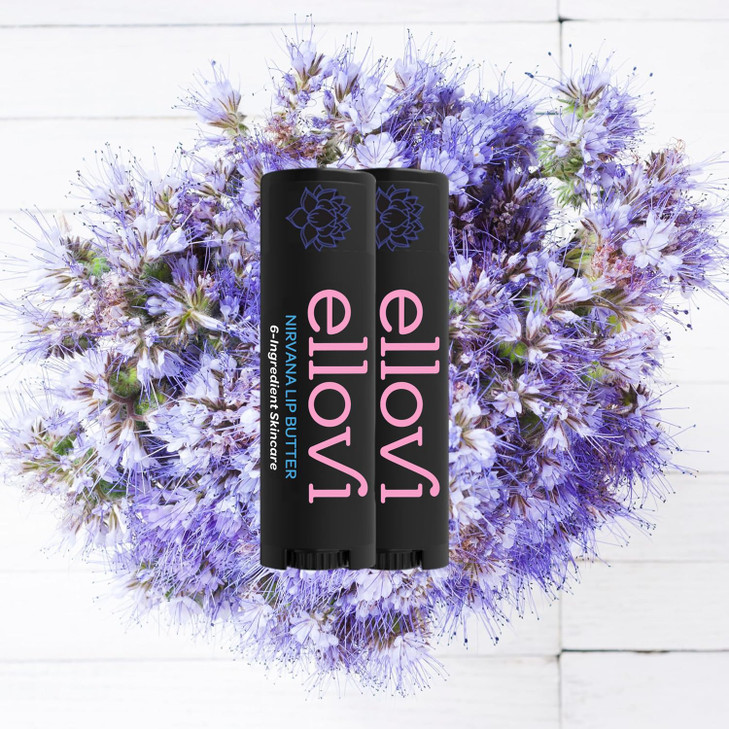 Ellovi Natural Lip Butter Lip Balm - Nirvana - Pure Enough to Eat - Made With Just 6 Vegan Ingredients - 100% Natural & Organic Moisturizing Lip Care