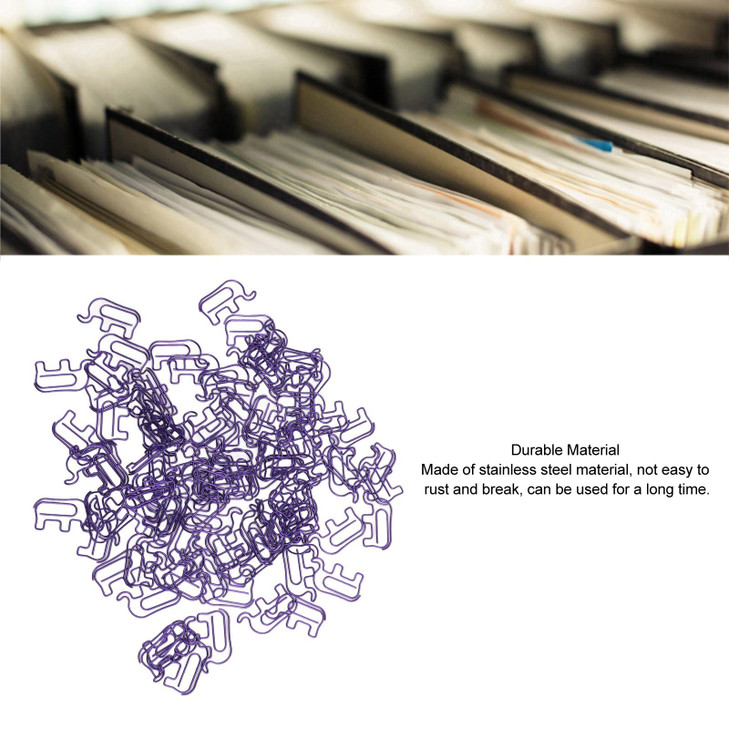 100PCS Elephant Shaped Cute Paper Clips,Stainless Steel Paperclips,Paper Clip with Storage Box for Paperwork Photo Bookmarks for Office School and Ho