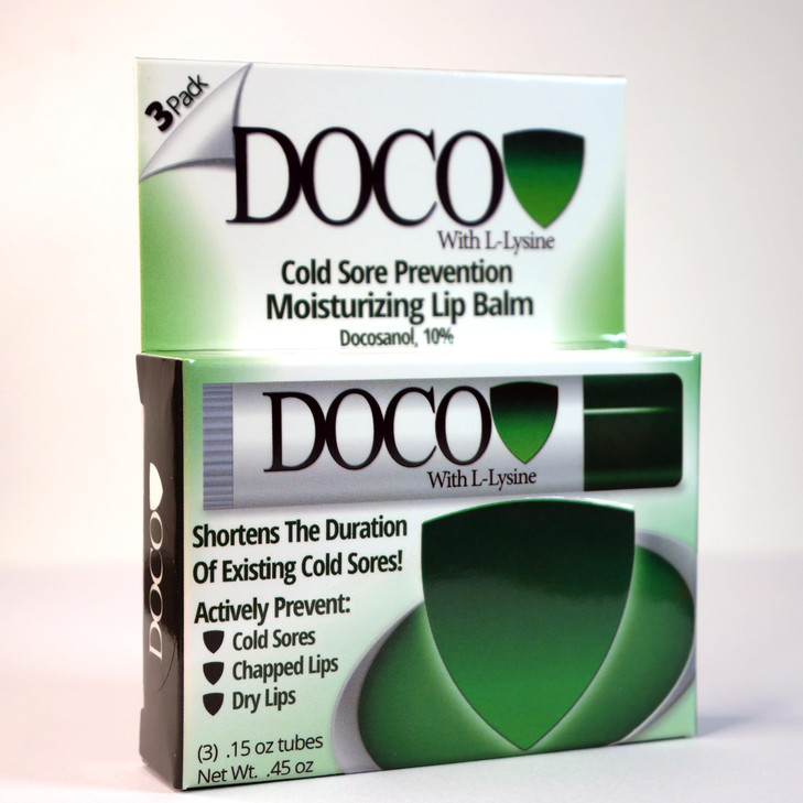 DocoShield Lip Balm w/Docosanol and Lysine (3-Pack)