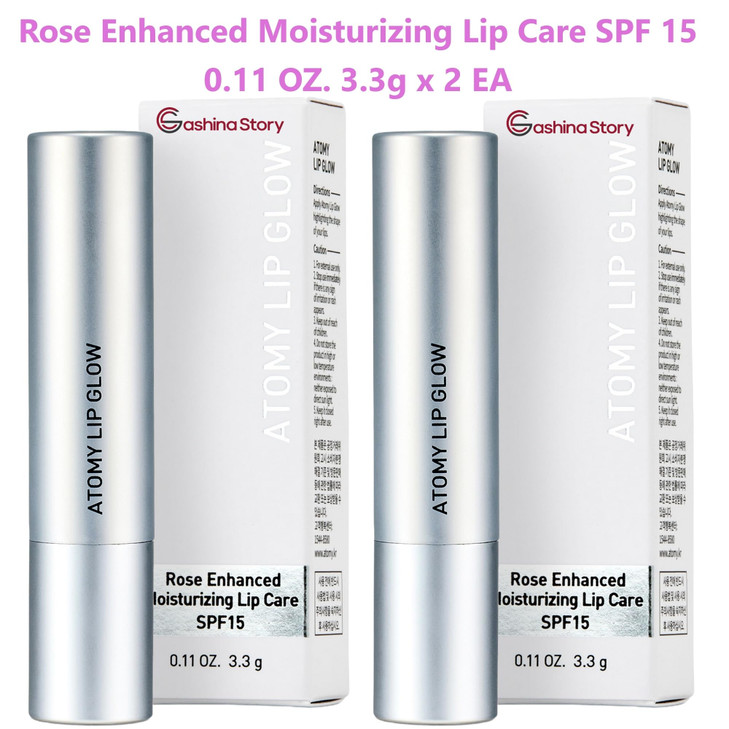 Atomy Lip Glow 3.3g x 2 EA - Moisturizing Lip Care Treatment Balm with Natural Pink Color