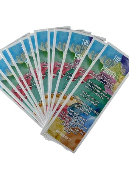 The Lord's Prayer Bookmarks Religious Bookmarks Church Supplies Inspirational Gifts Vacation Bible School (50 Count)
