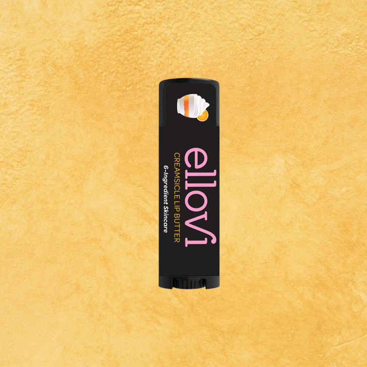 Ellovi Natural Lip Butter Lip Balm - Creamsicle - Pure Enough to Eat - Made With Just 6 Vegan Ingredients - Moisturizing Lip Care for All Day Hydrati