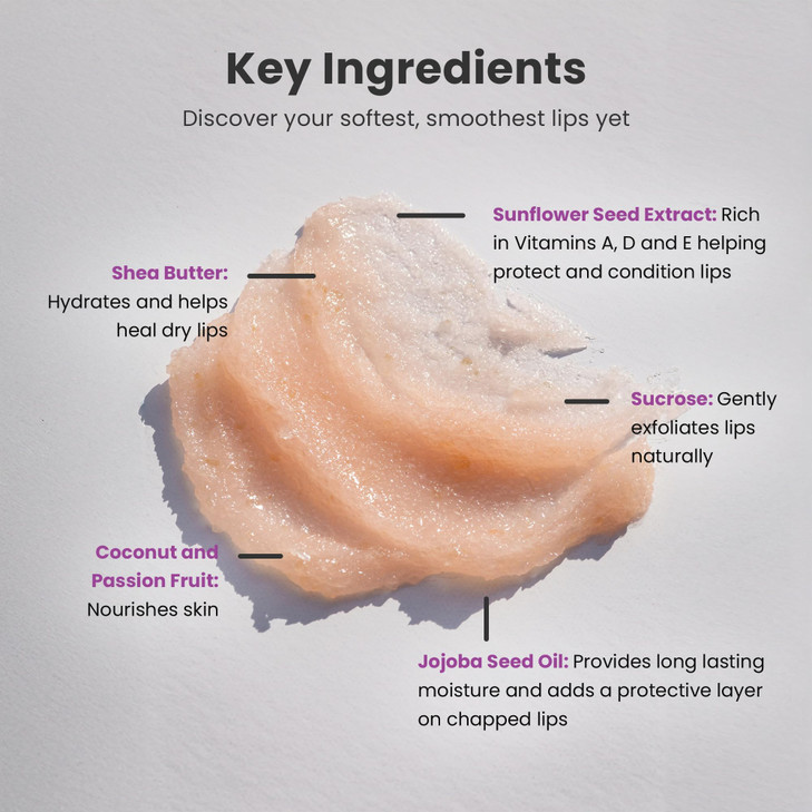 Dermasuri - Lip Exfoliator Scrub & Moisturizer - Sugar Scrubs, Overnight Hydration & Softening - Brighten & Soften Dark Lips For Men & Women -Soothin