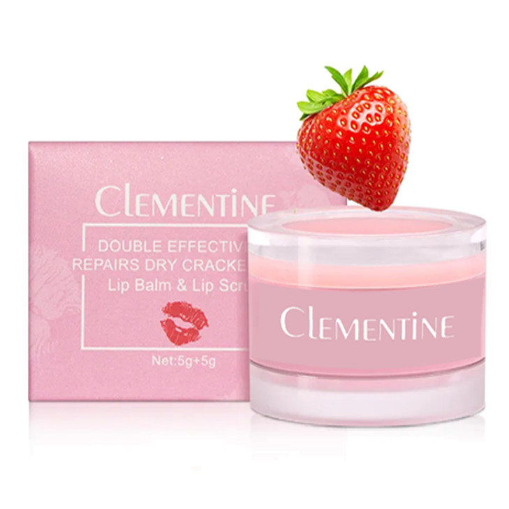 Clementine ZAHRA Today Lip Care Set - Gentle yet Effective Moisturizing Repairing Balm & Exfoliating Peeling Primer Scrub, Nourishing and Softening L