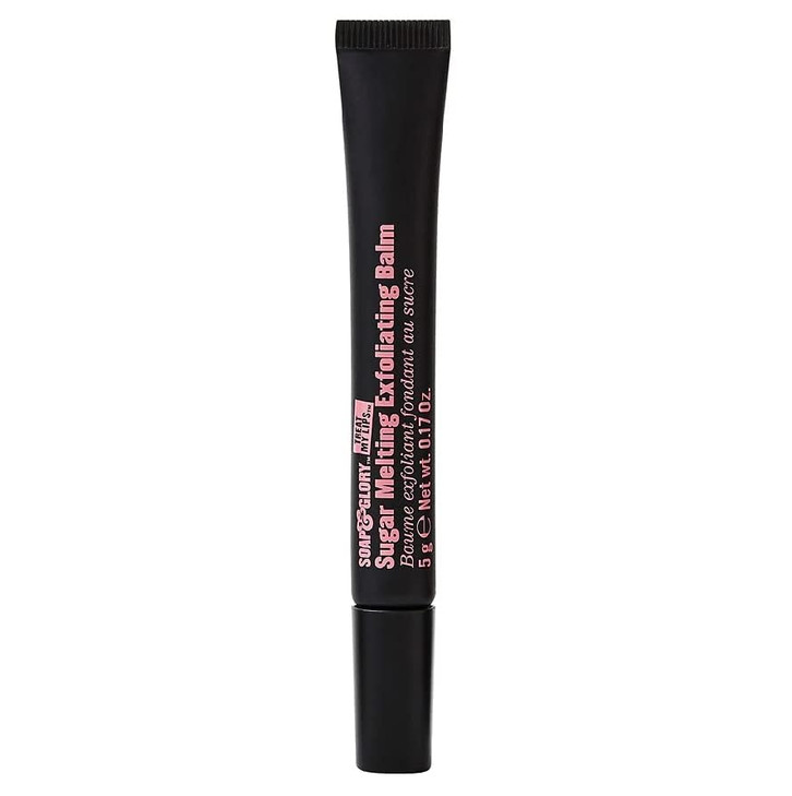 Soap & Glory Treat My Lips Sugar Melting Exfoliating Balm - Vitamin E & Shea Butter Moisturizing Lip Scrub - Gentle Exfoliating Scrub + Hydrating Lip