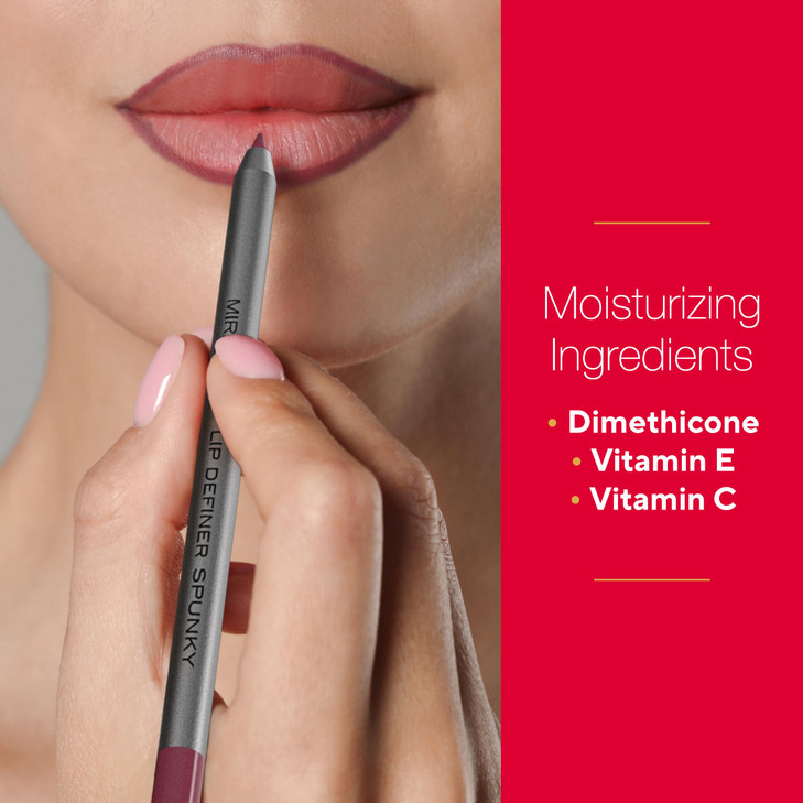 Mirabella - Line and Define Lip Definer, Smoothing & Moisturizing Retractable Lip Pencil with Sharpener, Helps Lipstick Stay Put, Long-Lasting Creamy