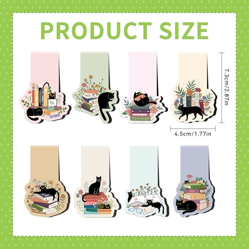 Cute Cat Magnetic Bookmarks: 9 Pcs Cozy Cat Book Mark Cat Lovers Magnet Bookmark Clips for Reading, Gifts for Women Book Lovers Office School Supplie