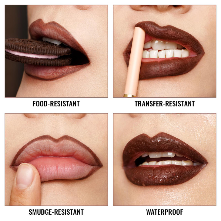 Oulac Brown Lip Liner Pencil, 2in1 Retractable Makup Crayon for Lipliner and Eyeliner, Highly Pigmented, Smooth, Long Lasting and Waterproof Formula,