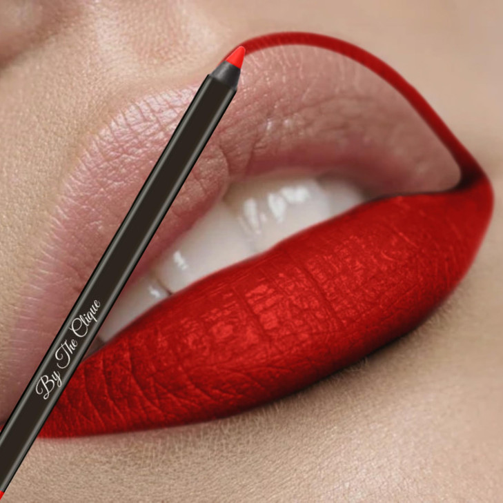 By The Clique Premium Long Lasting Matte Red Lip Liner Pencil |Red Carpet Ready Red Ultra Wear Lip Liner