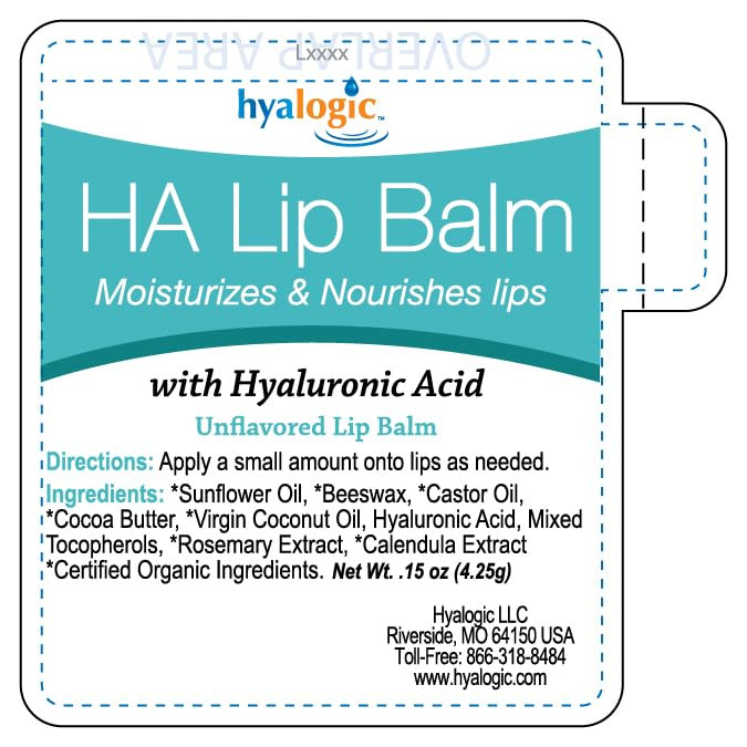 Hyalogic HA Lip Balm - Hyaluronic Acid & Organic, Natural Coconut Oil - Soothes Dry, Chapped Lips - Plumping, Moisturizing & Nourishing - Unflavored