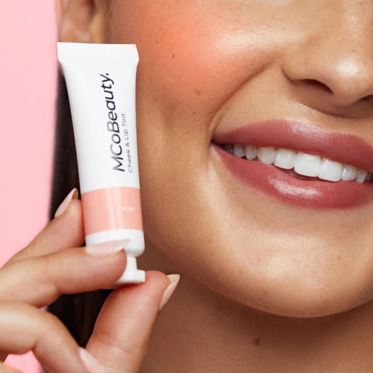 MCoBeauty - Cheek and Lip Tint - Dewy Gel-Cream Formula for Buildable Color - Multi-Use with a Soft Radiant Finish - Tango, True Orange Shade - Tinta