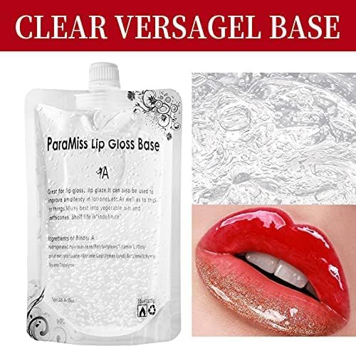 PARAMISS Clear Lip Gloss Base 10 Ounce (350 ML) Non-Stick Moisturizing Versagel Lip Gloss Base DIY Handmade Lip Balms Lip Plumper Making Organic Lip
