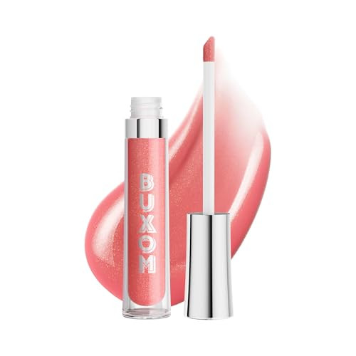 Buxom Full-On Tinted Lip Plumper Gloss, High-Shine Moisturizing Lip Gloss with Peptides and Vitamin E, Vegan Formula, AH Christina (Rose Pink with Go