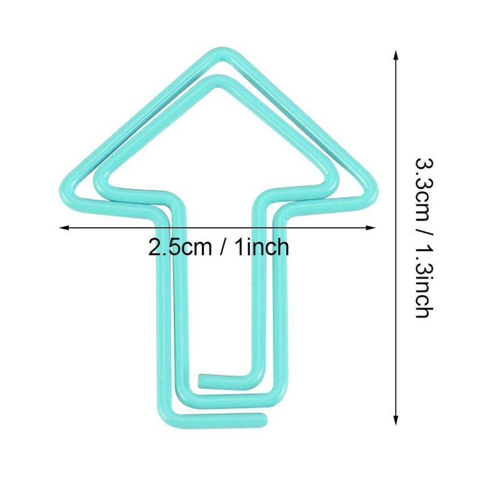 12PCS Paper Clips, Blue Paper Clip Arrow Shaped Paperclips Funny Cute Paperclips Bookmarks Planner Clips Arrow Shaped Page Marker for Office Supplier