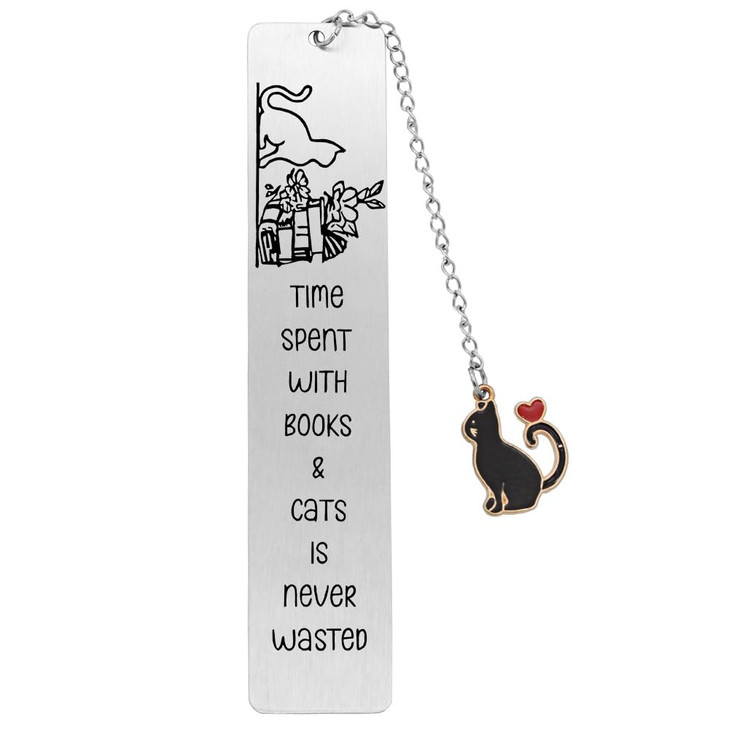 Cat Bookmark for Book Lovers - Funny & Inspirational Stainless Steel Bookmarks, Ideal Reading Supplies & Gifts for Women, Men, Kids, Teachers & Frien