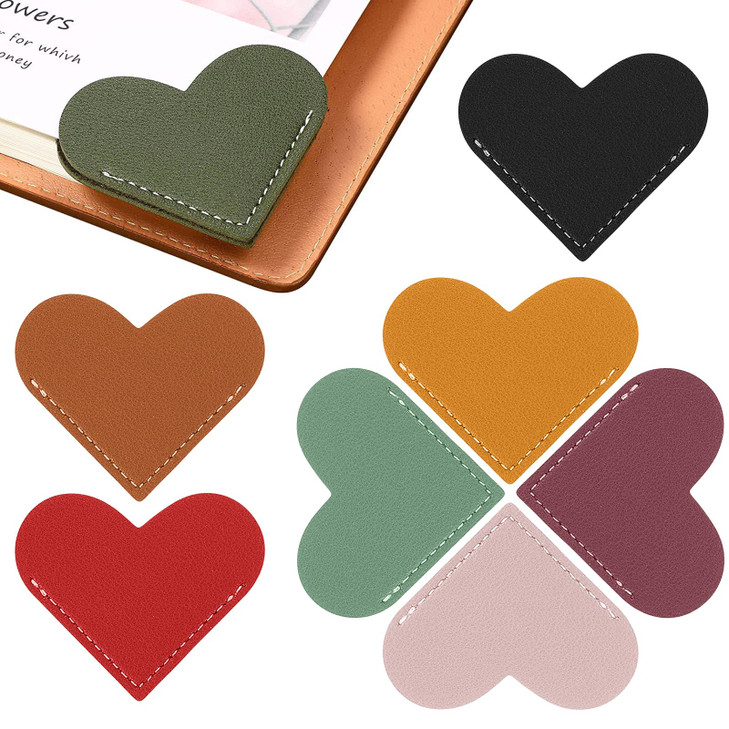 8pcs Leather Bookmarks - 8 Pieces Cute Corner Page Book Marks for Teachers Students Book Reading Lovers, for School Office Home Supplies Bookmarks fo