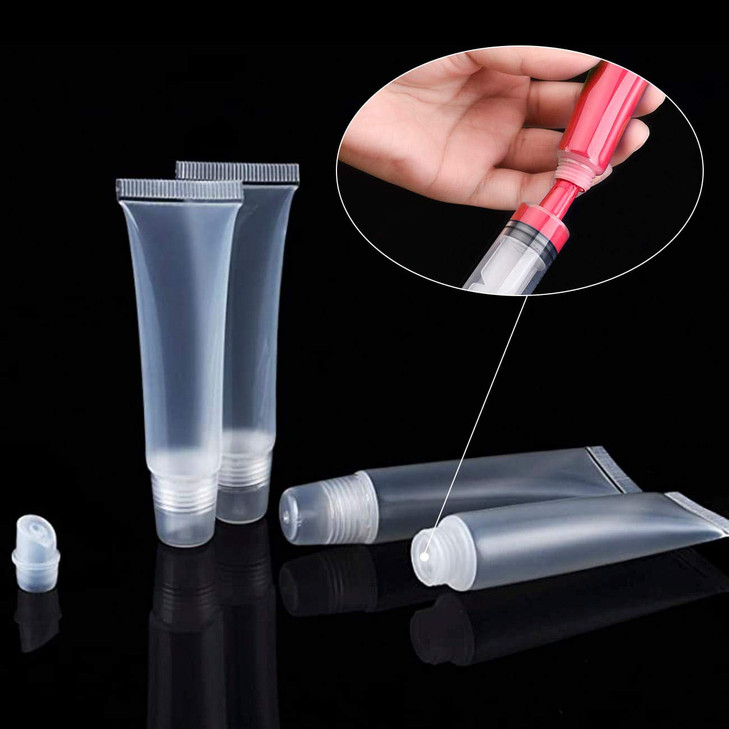 Rolybag 22 Packs Empty Lip Gloss Tubes Containers(10ml),Travel empty bottle,Refillable Soft Cosmetic Squeeze Tubes For Women & Girls DIY Lip Gloss Co
