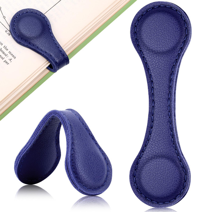 kdafio 1PCS Magnetic Leather Bookmark, Magnetic Page Markers Leather Page Clip Buckle Book Mark Clip for Women Book Accessories for Teachers Students