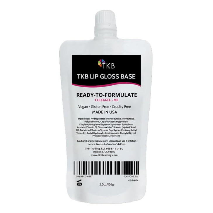TKB Lip Gloss Base (Flexagel ME)| Clear Lip Gloss Base for DIY Lip Gloss| Ready-To-Formulate| Moisturizing, Vegan, Gluten and Cruelty free| Made in U