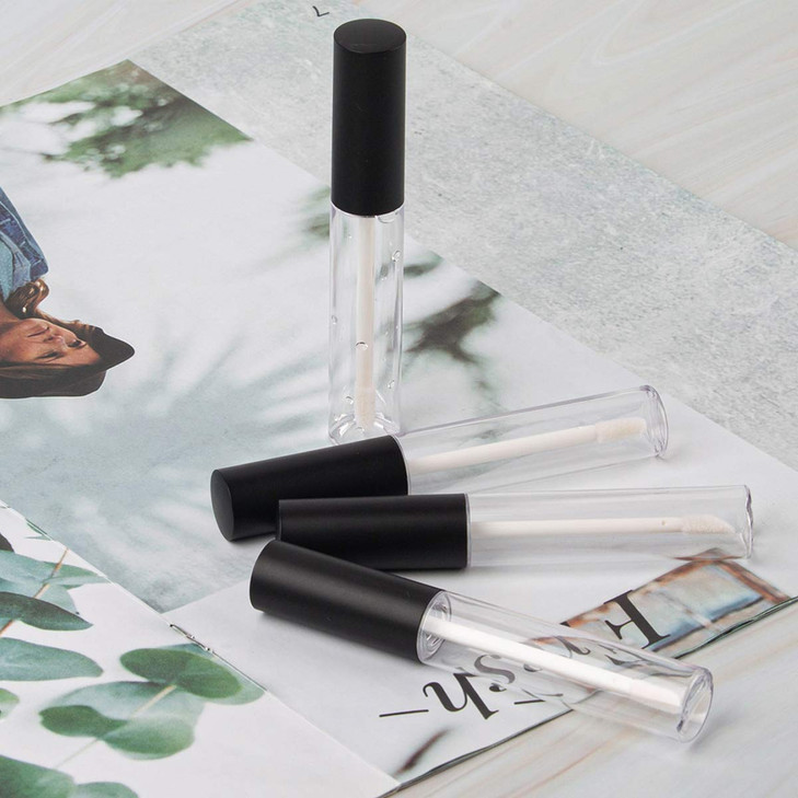 GTHER 10ML Lip Gloss Tubes Empty, Empty Lip Gloss Containers, Clear Refillable Lip Balm Bottles with Rubber Inserts and Funnel for Lip Samples Set of