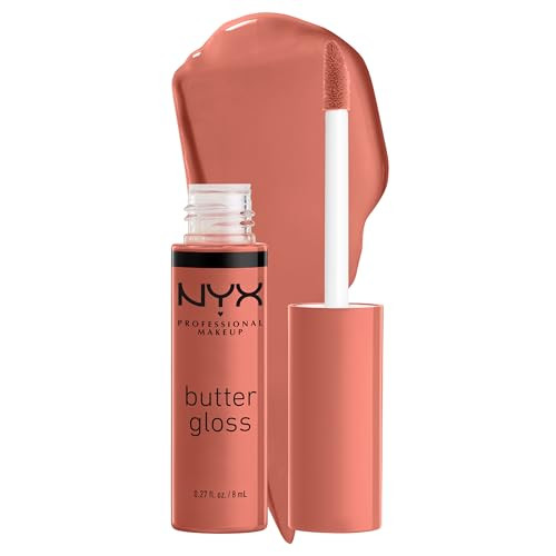 NYX PROFESSIONAL MAKEUP Butter Gloss, Non-Sticky Lip Gloss - Bit Of Honey (Peach Nude)