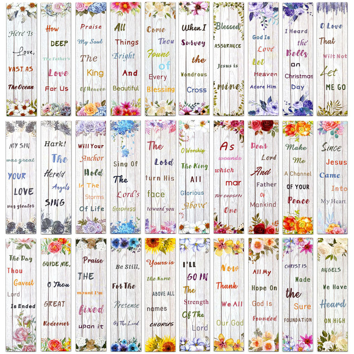 GSCWLD 30 PCS Christian Bookmarks for Women,Warm Floral Themed Bible Verses Book Marker,Inspirational Scripture Book Marks for Reading School Office