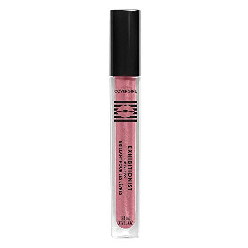 COVERGIRL Exhibitionist Lip Gloss, Short Change, High-Glossy, Cream, 0.99 Fl Oz, Shiny Pink Lip Gloss, Moisturizing Lip Gloss, Intense Hydration, Vib
