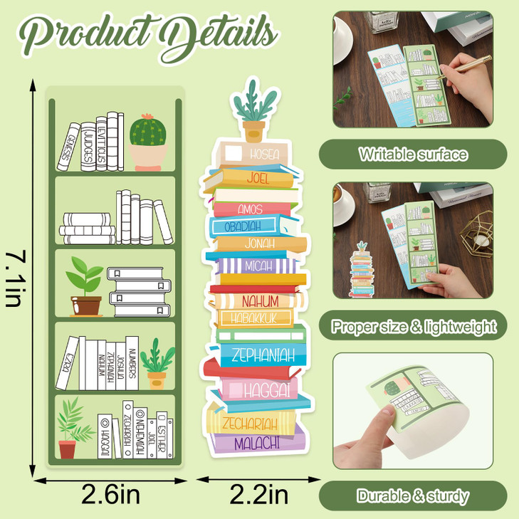 FYSUIMU 100Pcs Books of The Bible Bookmarks Bible Books Shelf Coloring Page Markers Back to School Bookmark Christian DIY Reading Trackers for Book L