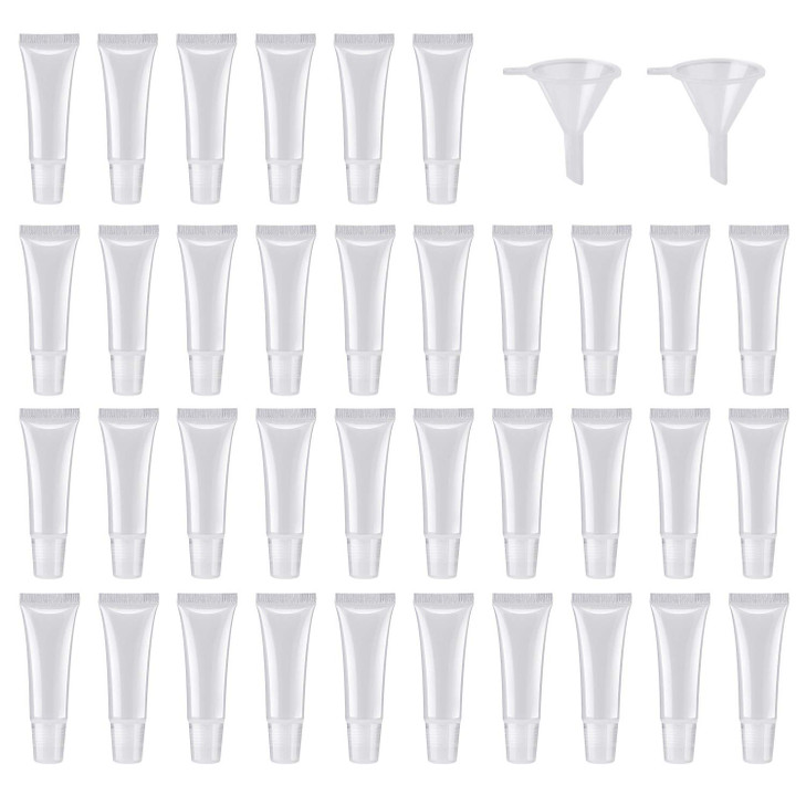 HRLORKC 50Pcs 10ml Empty Lip Gloss Tubes Empty Lip Balm Tubes for DIY Lip Gloss Balm Cosmetic