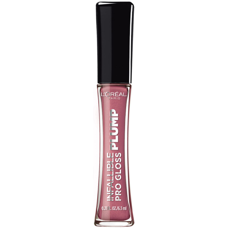 L'Oreal Paris Infallible Pro Gloss Plump Lip Gloss with Hyaluronic Acid, Long Lasting Plumping Shine, Lips Look Instantly Fuller and More Plump, Mauv