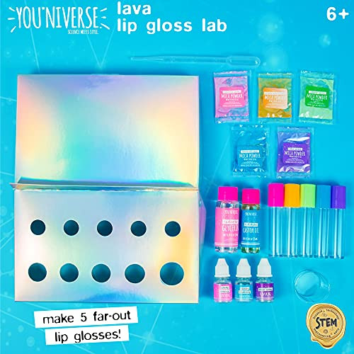 Just My Style You*niverse Lava Lip Gloss Lab, At-Home STEM Kits For Kids Age 6 And Up, Makeup Kits, DIY, Activities for Birthday Parties, Sleepovers