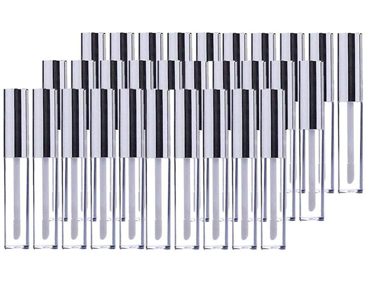 J.B.Y JUST BE YOURSELF 30pcs Lip Gloss Tubes Cute Set Lip Balm Empty Containers Refillable Lip Gloss Tubes with Wand Clear Plastic Lip Gloss Makeup T