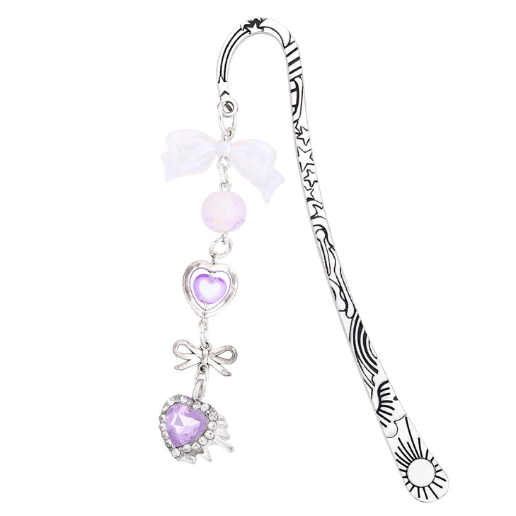 Berirexrion Fantasy Fairy Metal Bookmark - Unique Y2K Book Mark Charm Bow Beads Aesthetic Page Marks Appreciation Gifts for Reading Lovers Women Girl