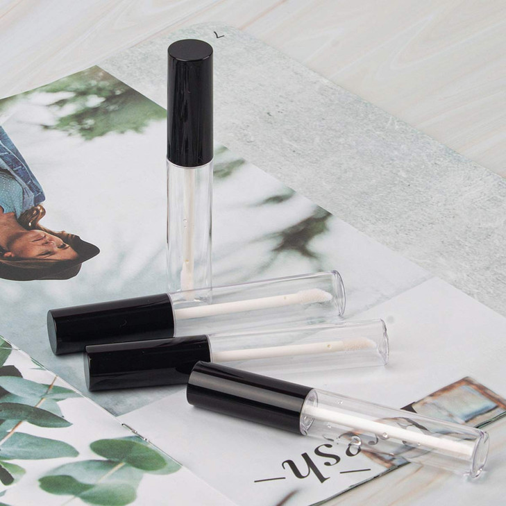 GTHER 10PCS 10ML Empty Lip Gloss Containers Tube with Wand, Refillable Lip Balm Bottles, Lipstick Sample Container and Funnel and Rubber Stoppers for