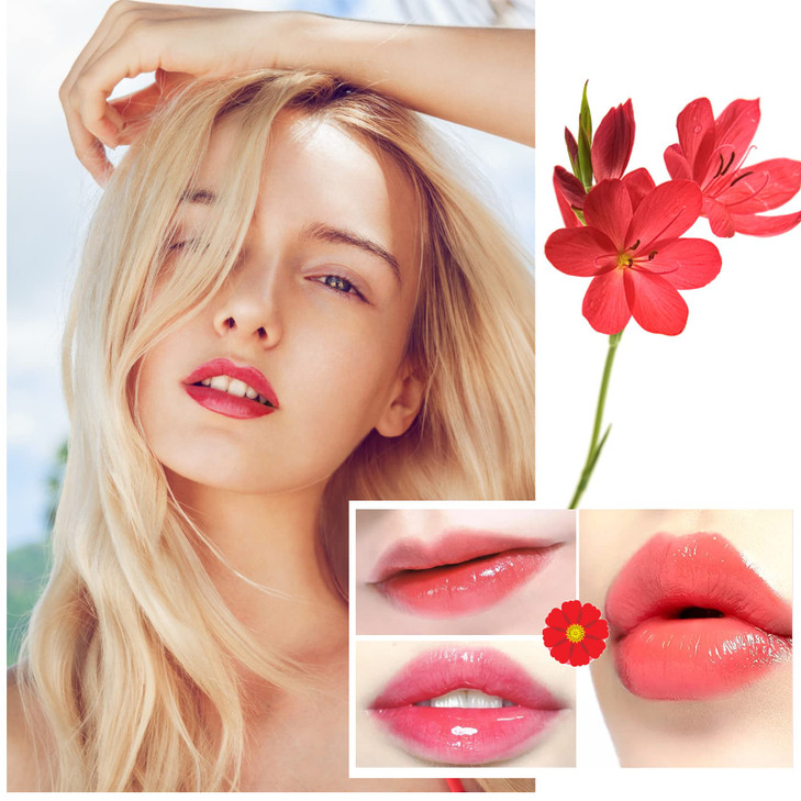 BKPPLZP 2 Pack Crystal Flower Jelly Lipstick,Magic Color Changing Lipstick,PH Clear Temperature Color Changing Lipgloss,Lip Balm,Long Lasting Nourish