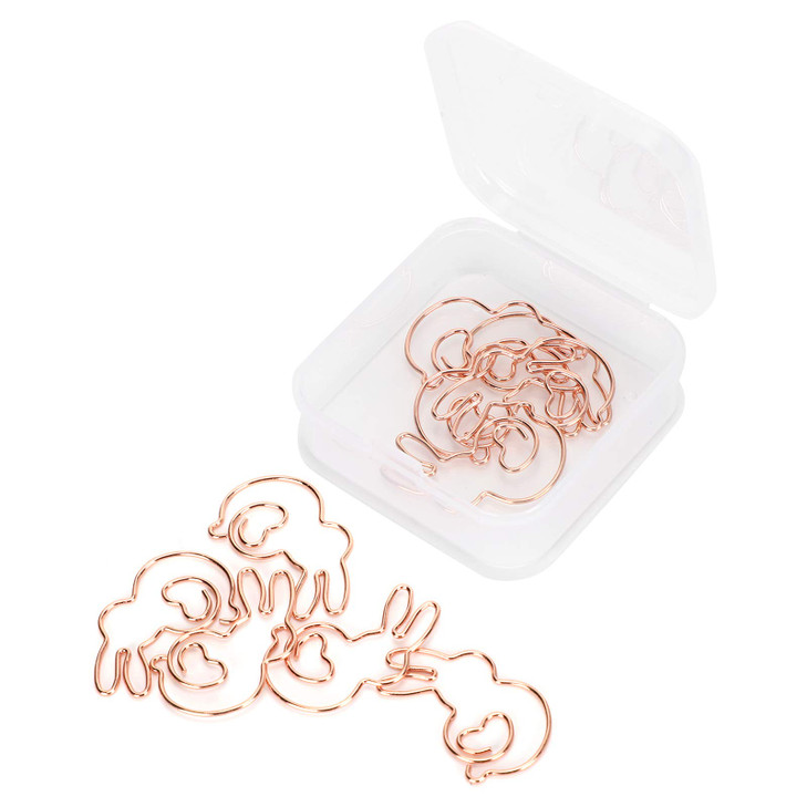 Aladeno 20Pcs Paper Clip Funny Cute Paperclips Bookmarks Planner Clips Metal Animal Shaped Clips Rabbit Shape Animal Special Shaped Office Document C