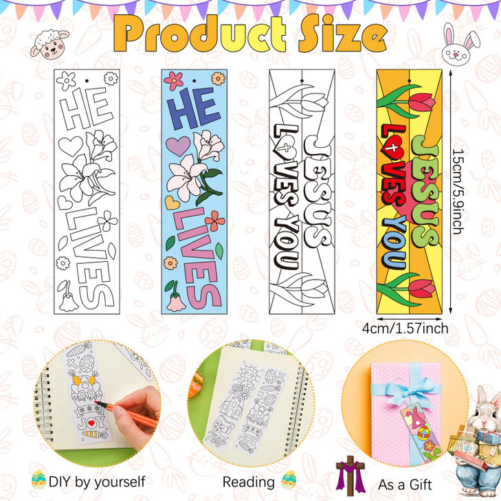 Dunzoom 200 Pcs Color Your Own Bookmarks for DIY Coloring Blank Paper Bookmark Classroom Art Craft Supplies for Teachers Students Birthday Gift Party